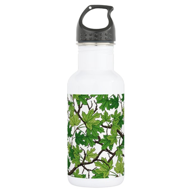 Botella De Agua Hojas de arce sobre blanco (Anverso)