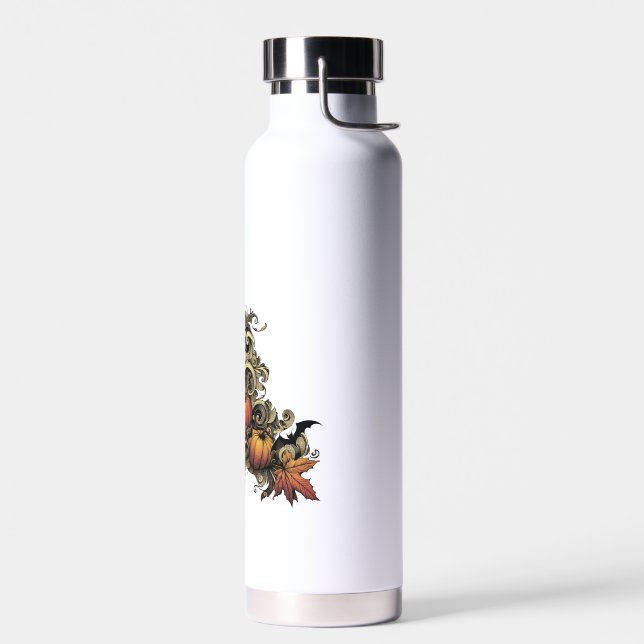 Botella De Agua Hojas de otoño. Patrón de Halloween. (Izquierdo)