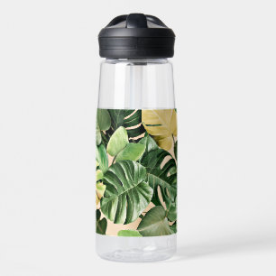 Botella De Agua Hojas florales/hawaianas/tropicales