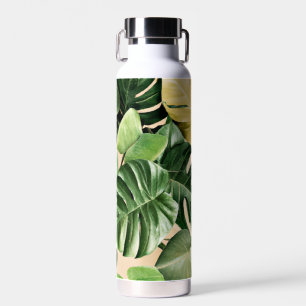 Botella De Agua Hojas florales/hawaianas/tropicales