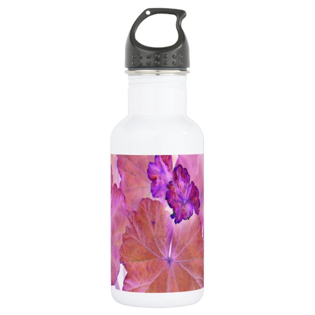 Botella De Agua Hojas rosadas de geranio (Anverso)