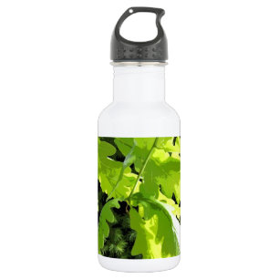 Botella De Agua Hojas verdes del roble