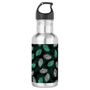 Botella De Agua Hojas verdes tropicales
