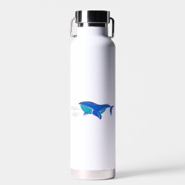 Botella De Agua Hola Ballena Personalizado Ballena Azul / Regalo d