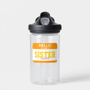 Botella De Agua Hola Mi Nombre Es HERMANA SQUAD Nametag Colorful F