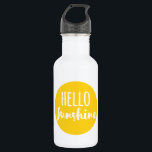 Botella De Agua Hola Sunshine<br><div class="desc">hola sol,  arte de palabra,  diseño de texto con sol para camiseta,  tarjetas,  poster,  bolsa,  barba,  pegatina,  regalo para ella,  regalo para ella</div>