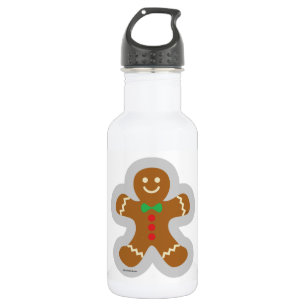 Botella De Agua Hombre De Gingerbread Haciendo El Ángel En La Niev