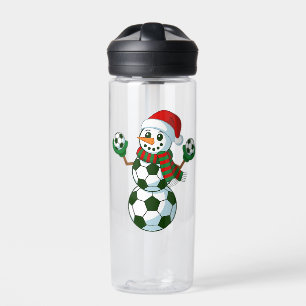 Botella De Agua Hombre de nieve fútbol Navidad amantes del deporte