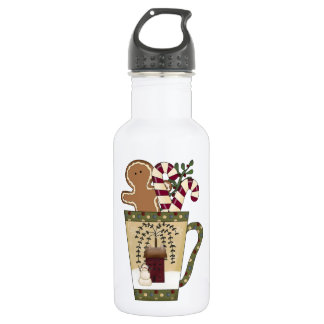 Botella De Agua Hombre de pan de jengibre del navidad