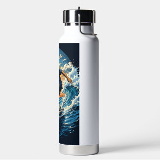 Botella De Agua Hombre surfeando en las olas