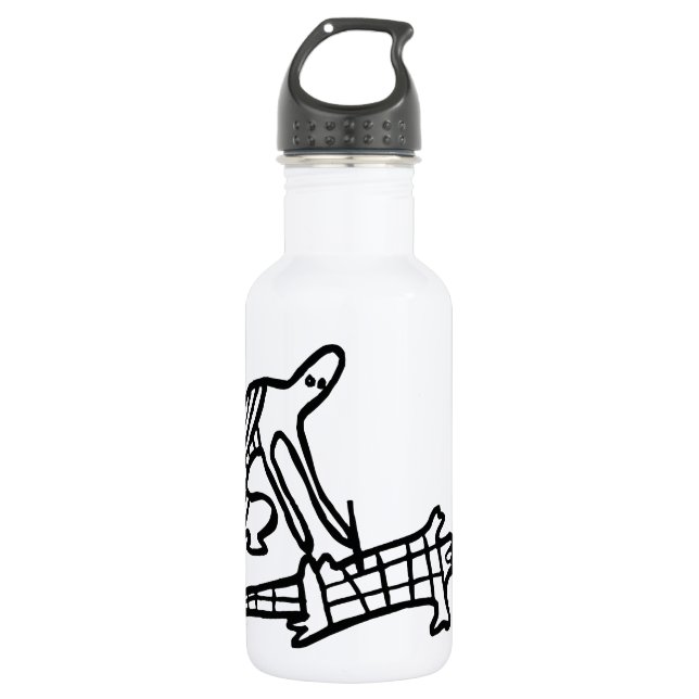 Botella De Agua Hombre y cocodrilo, dibujo australiano (aborigen) (Anverso)