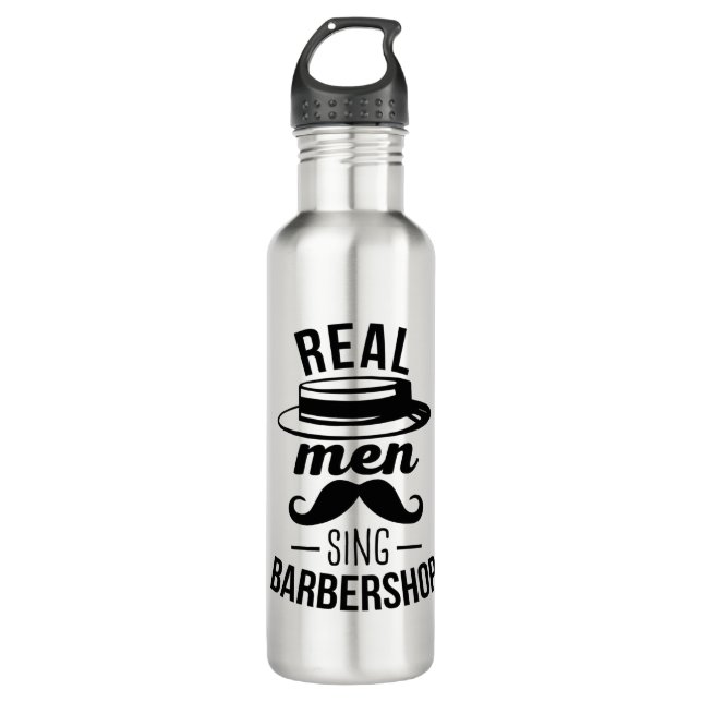 Botella De Agua Hombres de verdad cantan Barbershop (Anverso)