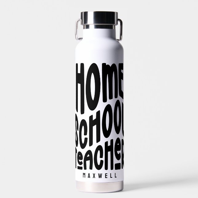 Botella De Agua Homeschool Teacher Minimalist Typography (Delantero)