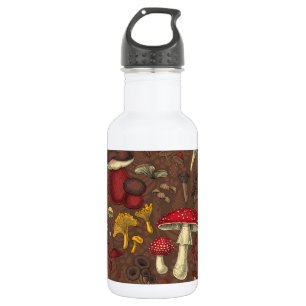 Botella De Agua Hongos silvestres en marrón