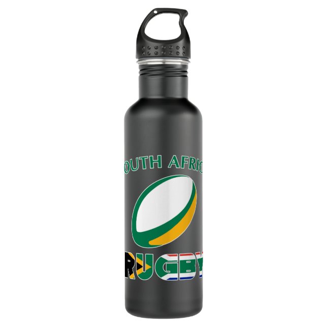 Botella De Agua Hoodie Pullover Hoodie, equipo sudafricano de rugb (Anverso)