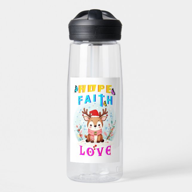 Botella De Agua Hope Faith Love (Delante)