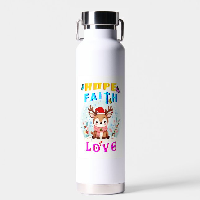Botella De Agua Hope Faith Love (Delantero)