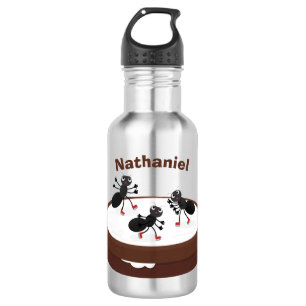 Botella De Agua Hormigas felices patinando hielo en personalizado 