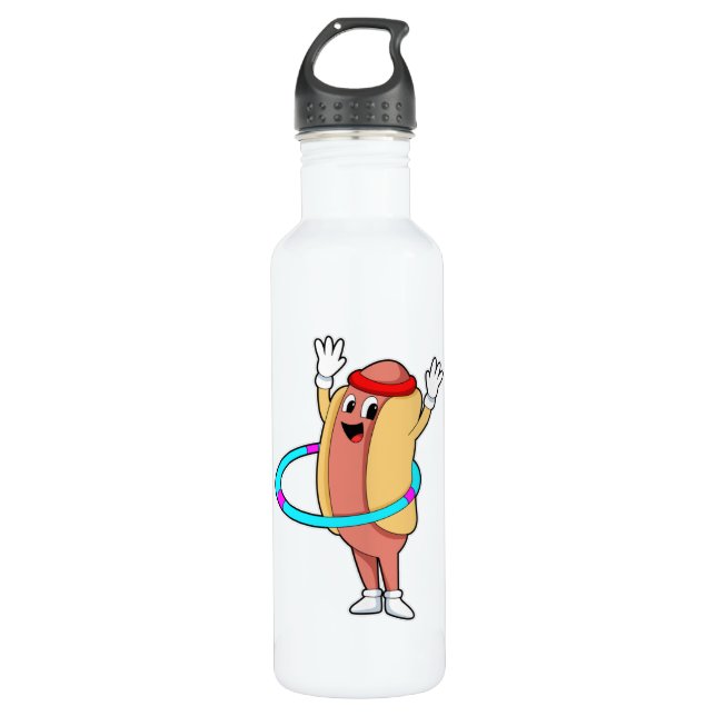 Botella De Agua Hotdog en Fitness con volante (Anverso)