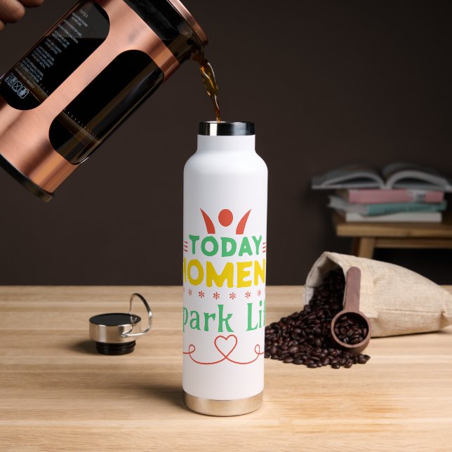 Botella De Agua Hoy, momento, vida de chispa (Café)