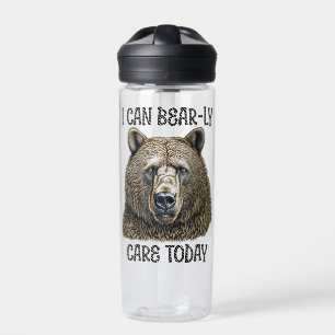 Botella De Agua Hoy puedo tener cuidado Pun de oso sarcástico