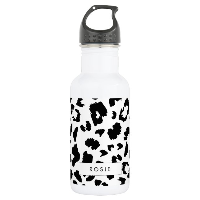 Botella De Agua huella de leopardo de personalizable (Anverso)