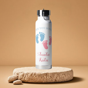 Botella De Agua Huella de mellizos bebé personalizado