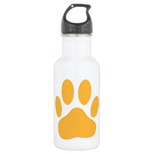Botella De Agua Huella de papel de perro naranja