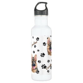 Botella De Agua Huella de perro pastora alemana