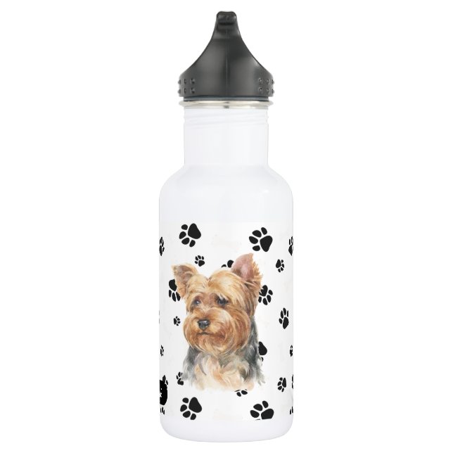 Botella De Agua Huella de Perro Terrier de Yorkshire (Derecha)