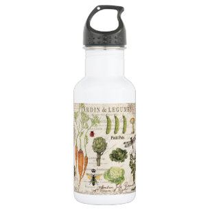 Botella De Agua huerto moderno del francés del vintage