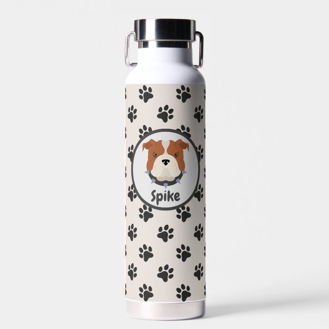 Botella De Agua Hueso de personalizado de papel de perro (Delantero)