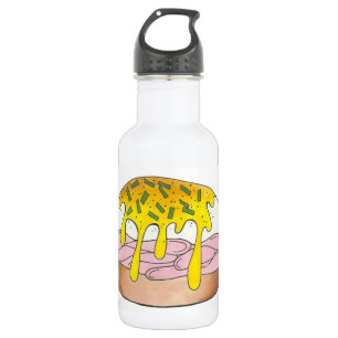 Botella De Agua Huevos Benedict Desayuno Diner Alimentos Alimentic