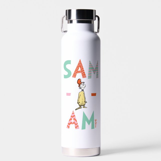 Botella De Agua Huevos Verdes con Jamón | Sam-I-Am (Delantero)