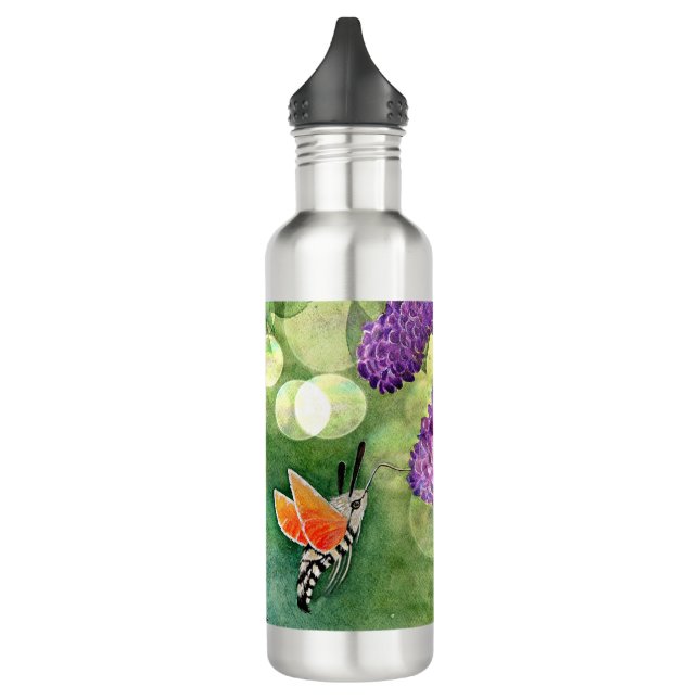 Botella De Agua Hummingbird Hawk Moth y Lilacs (Izquierda)