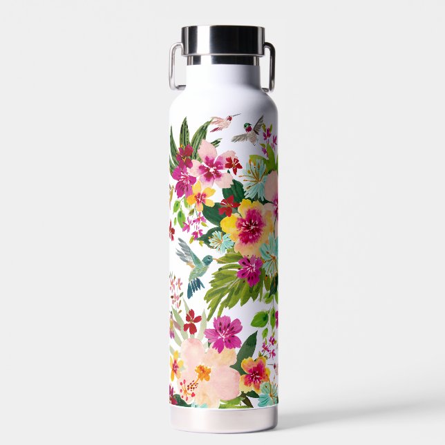 Botella De Agua HUMMINGBIRD PARADISE Floral tropical (Delantero)