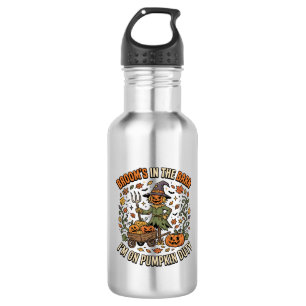 Botella De Agua Humor de Parche de Calabaza de Bruja de Halloween