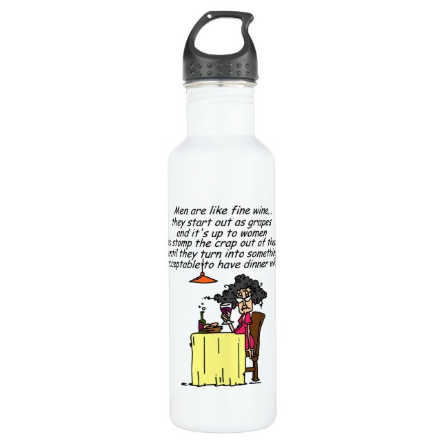 Botella De Agua Humor de vino masculino y fino (Anverso)