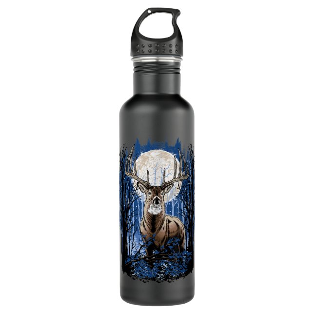 Botella De Agua Hunters Deer Hunting Big Whitetail Buck  (Anverso)