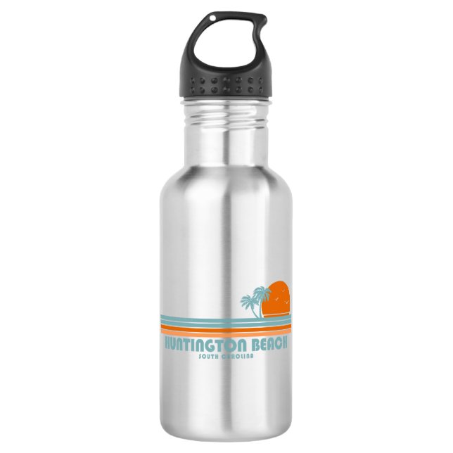 Botella De Agua Huntington Beach South Carolina Sun Palm Trees (Anverso)
