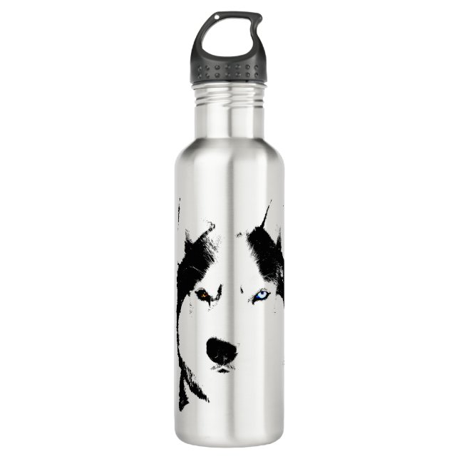 Botella de agua Husky Perro Personalizado (Anverso)