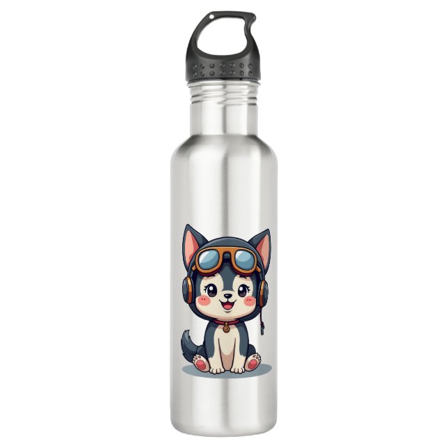 Botella De Agua Husky Pilot Dog Lover Malamute (Anverso)