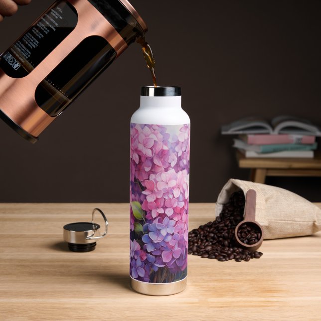 Botella De Agua Hydrangeas (Café)