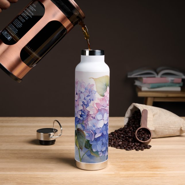 Botella De Agua Hydrangeas (Café)