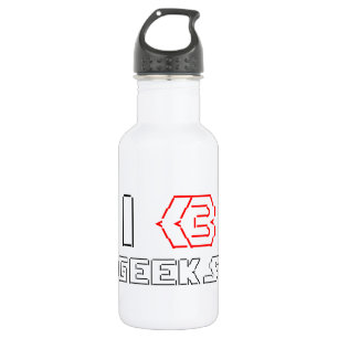 Botella De Agua I Heart Geeks ASCII ART