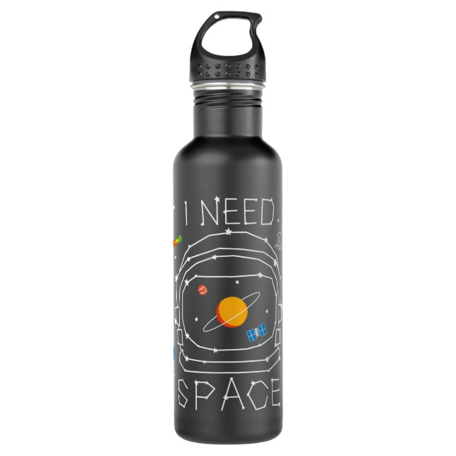 Botella De Agua I Need Space Astronaut Helmet Solar System Astrono (Anverso)