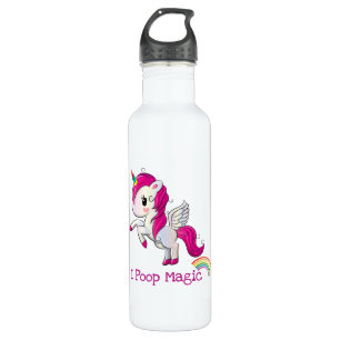 Botella De Agua I Poop Magic Funny Unicorn Dice