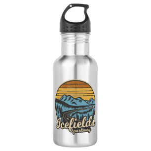 Botella De Agua Icefields Parkway Alberta Canadá Retro