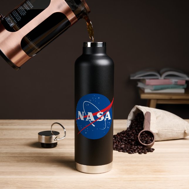 Botella De Agua Icónico eclipse negro de la NASA aislado (Café (girado))