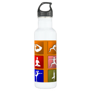 Botella De Agua Iconos de la actitud de la yoga
